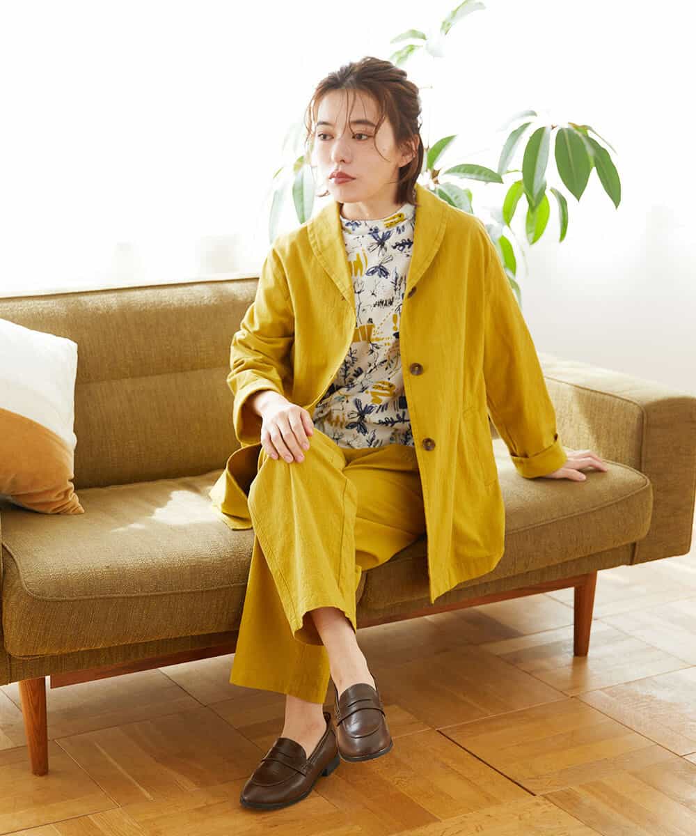 NHLGD86250 GIANNI LO GIUDICE(小さいサイズ)(メゾン ドゥ サンク) コットンナチュラルワッシャーベイカーパンツ グリーン