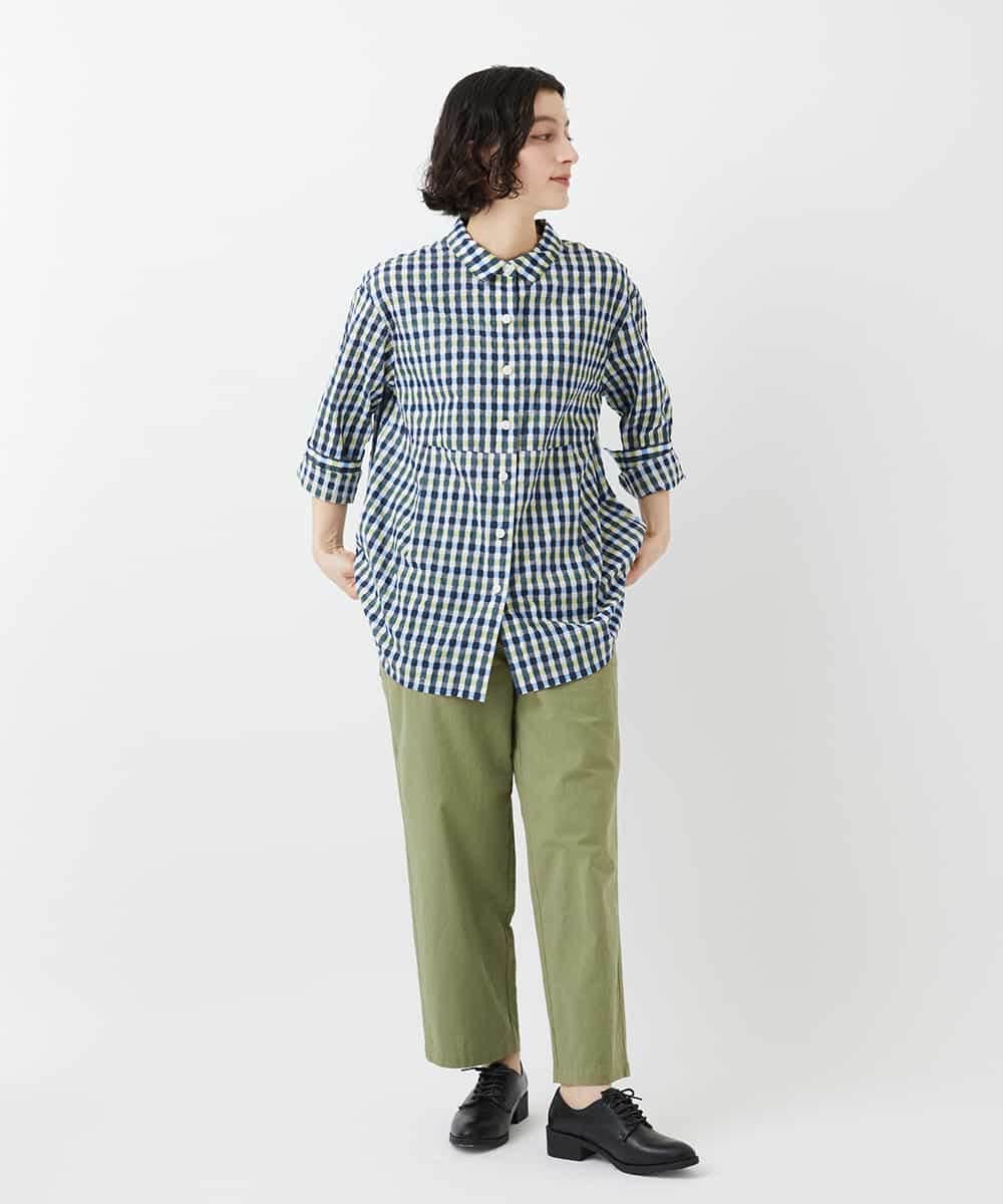 NHLGD86250 GIANNI LO GIUDICE(小さいサイズ)(メゾン ドゥ サンク) コットンナチュラルワッシャーベイカーパンツ グリーン