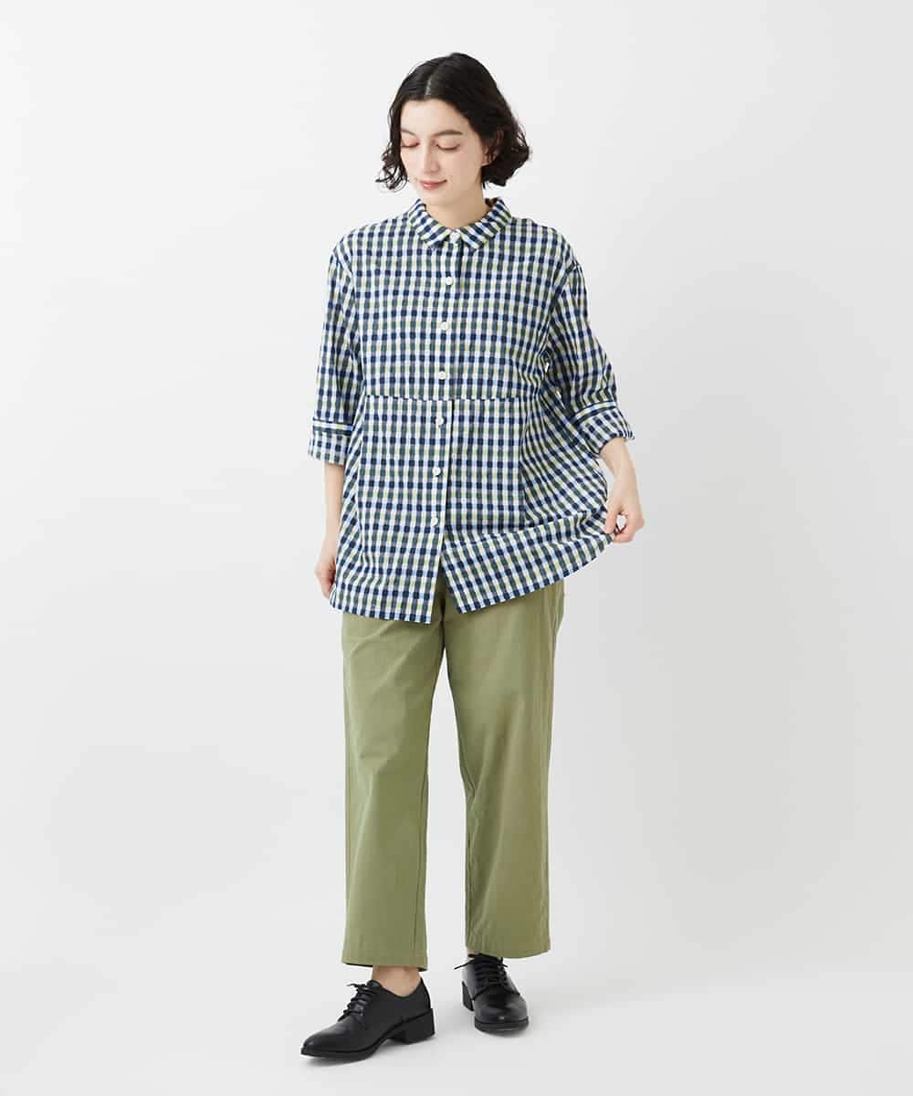 NHLGD86250 GIANNI LO GIUDICE(小さいサイズ)(メゾン ドゥ サンク) コットンナチュラルワッシャーベイカーパンツ グリーン