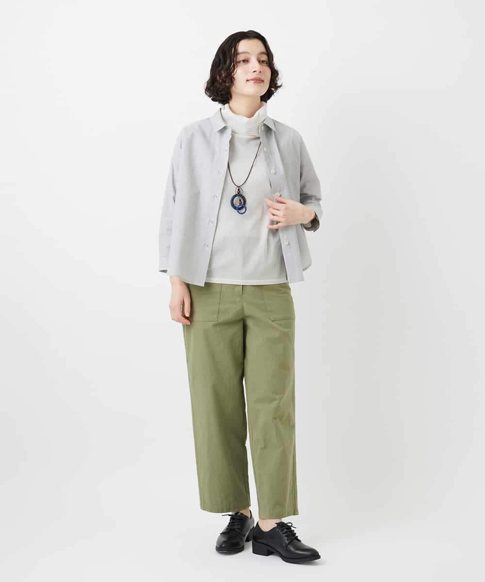 NHLGD86250 GIANNI LO GIUDICE(小さいサイズ)(メゾン ドゥ サンク) コットンナチュラルワッシャーベイカーパンツ グリーン