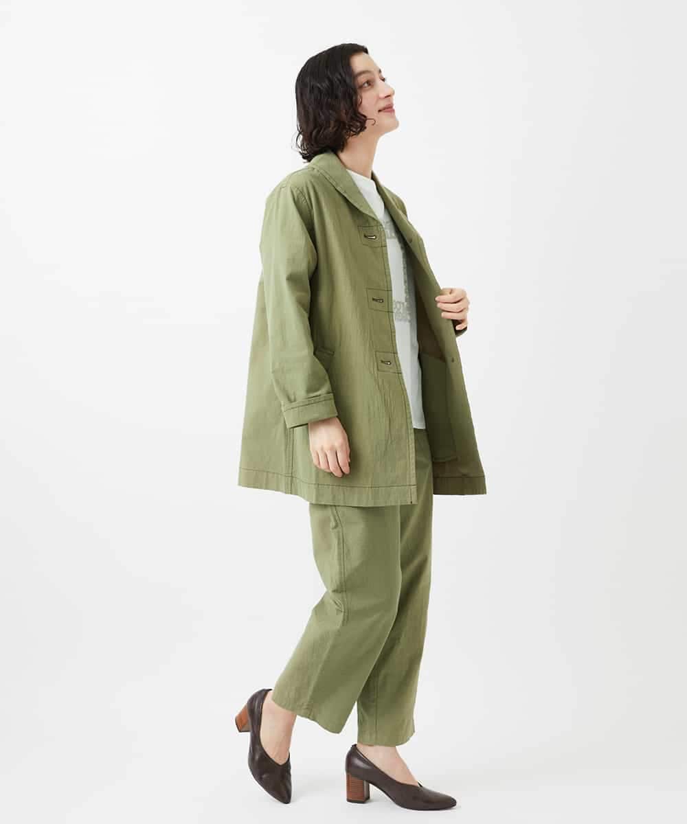 NHLGD86250 GIANNI LO GIUDICE(小さいサイズ)(メゾン ドゥ サンク) コットンナチュラルワッシャーベイカーパンツ グリーン