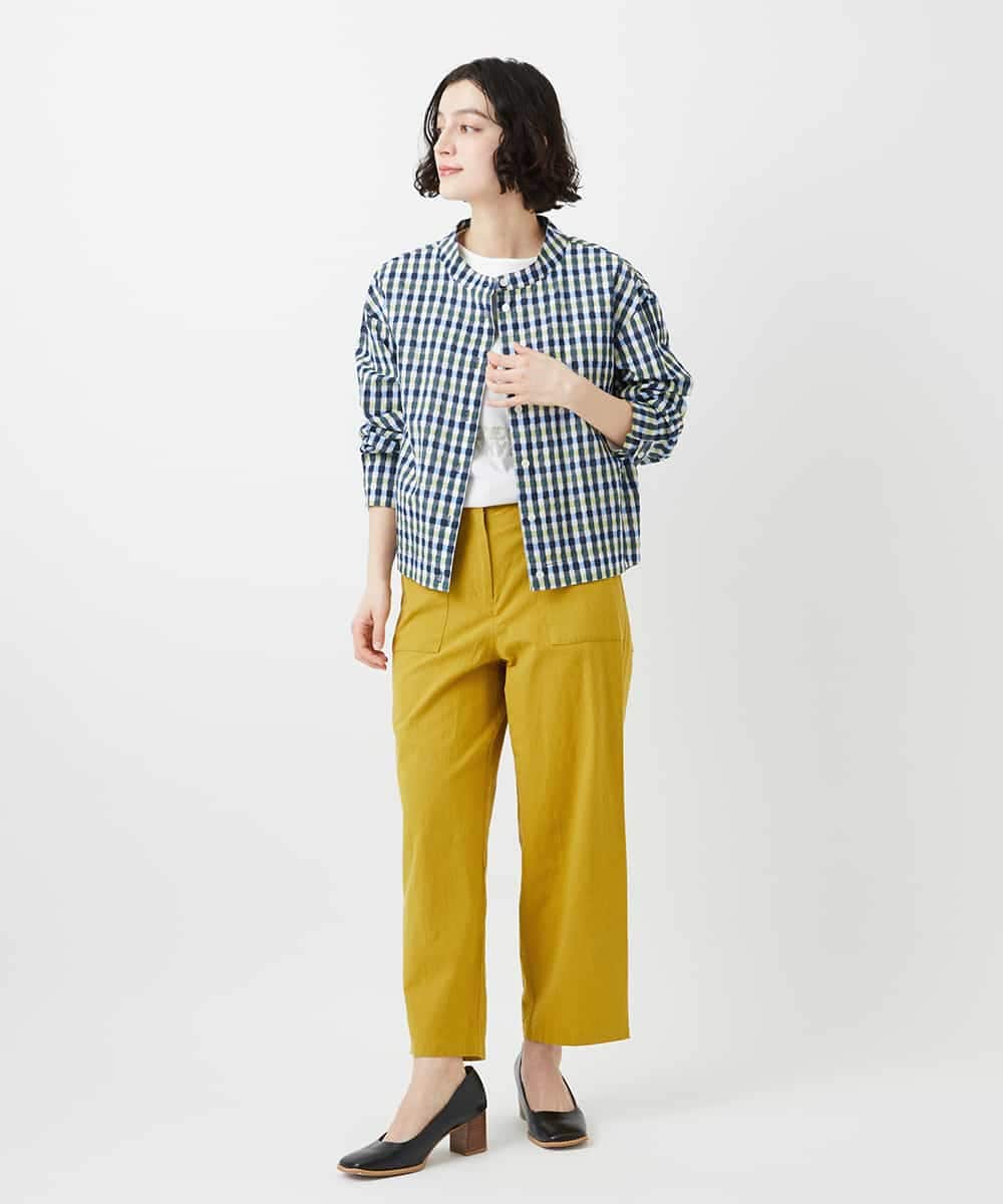 NHLGD86250 GIANNI LO GIUDICE(小さいサイズ)(メゾン ドゥ サンク) コットンナチュラルワッシャーベイカーパンツ グリーン