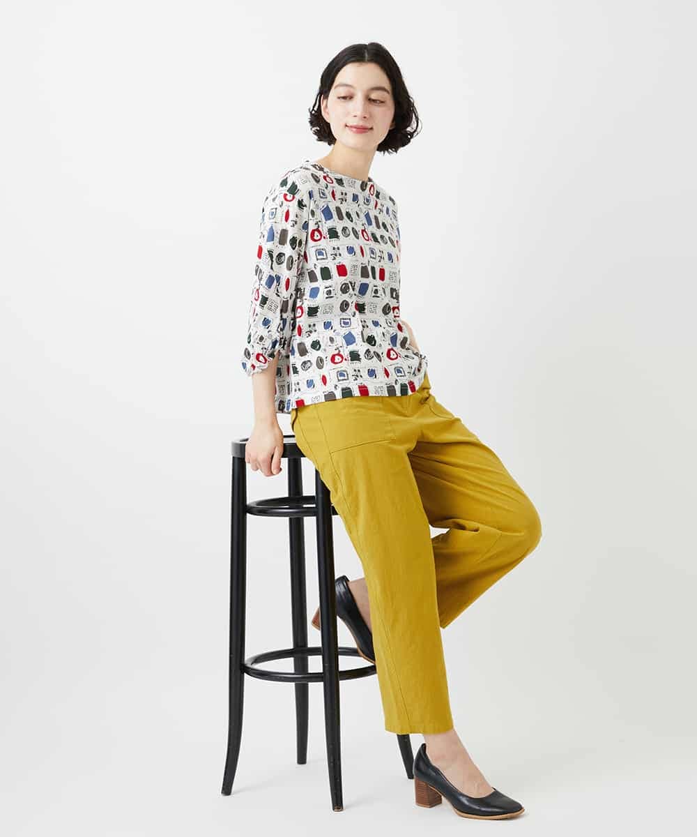 NHLGD86250 GIANNI LO GIUDICE(小さいサイズ)(メゾン ドゥ サンク) コットンナチュラルワッシャーベイカーパンツ グリーン