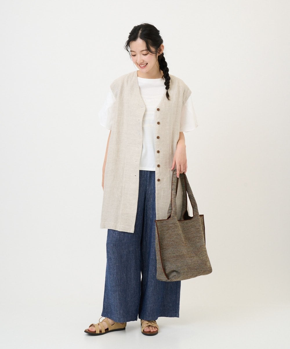 NHLGE40330 GIANNI LO GIUDICE(小さいサイズ)(メゾン ドゥ サンク) デニム調リネンパンツ ネイビー