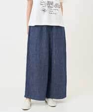 NHLGE40330 GIANNI LO GIUDICE(小さいサイズ)(メゾン ドゥ サンク) デニム調リネンパンツ ネイビー