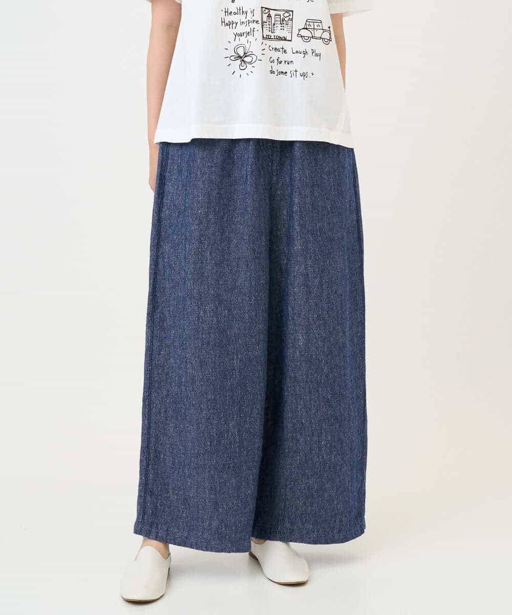 NHLGE40330 GIANNI LO GIUDICE(小さいサイズ)(メゾン ドゥ サンク) デニム調リネンパンツ ネイビー