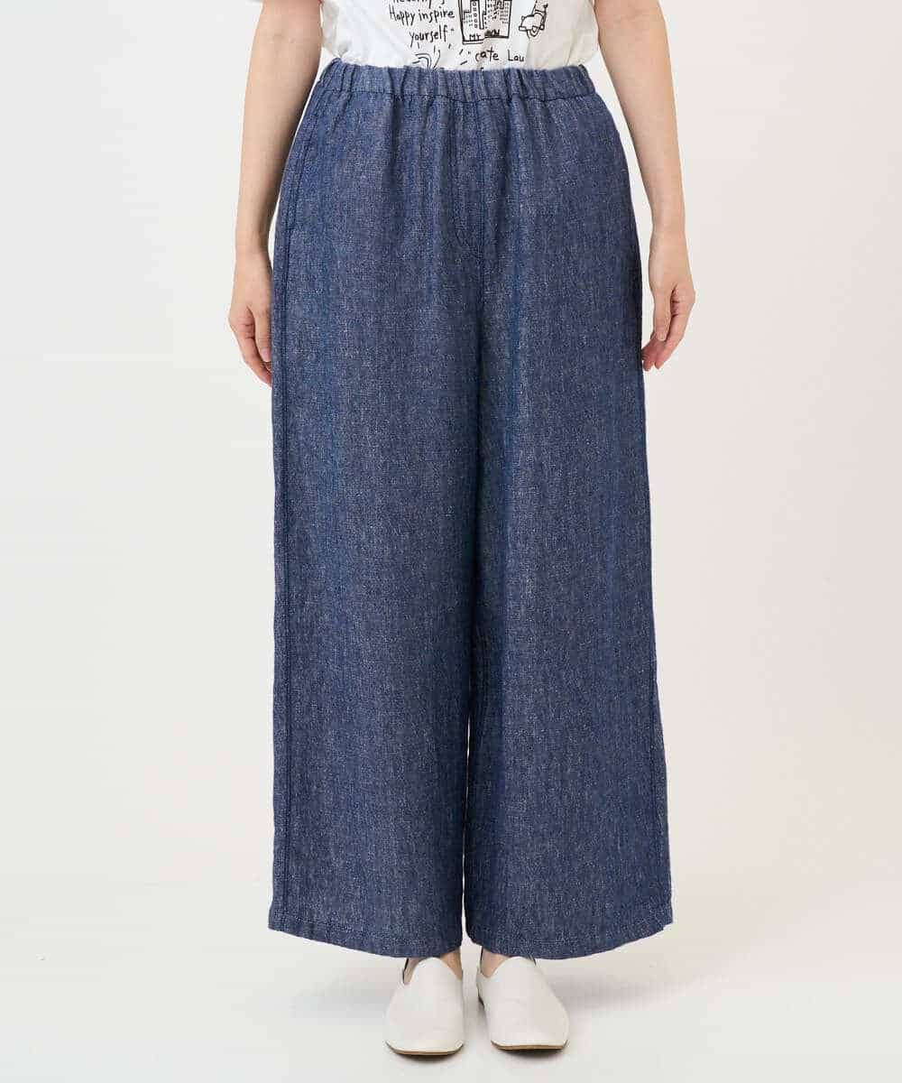 NHLGE40330 GIANNI LO GIUDICE(小さいサイズ)(メゾン ドゥ サンク) デニム調リネンパンツ ネイビー