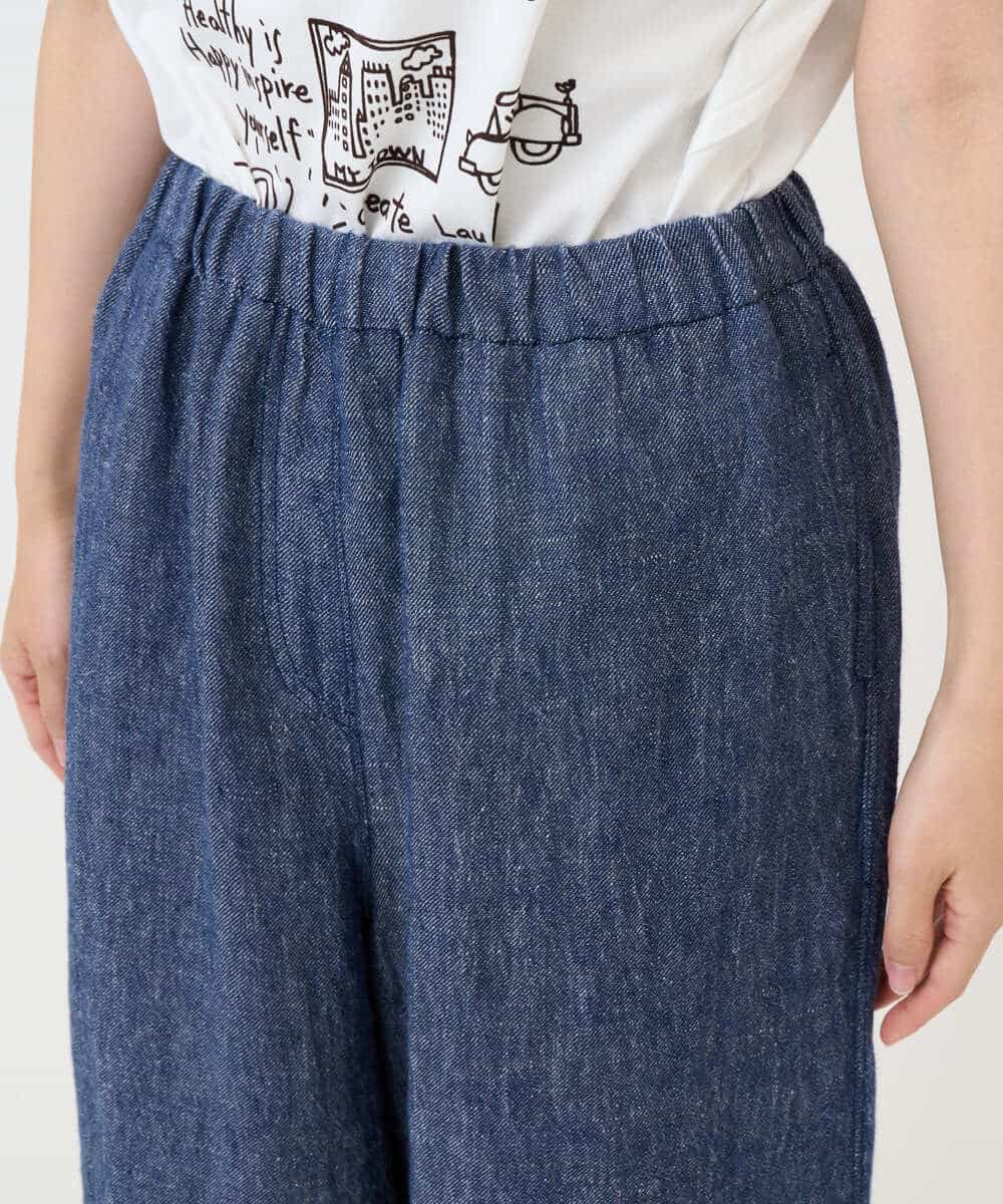 NHLGE40330 GIANNI LO GIUDICE(小さいサイズ)(メゾン ドゥ サンク) デニム調リネンパンツ ネイビー