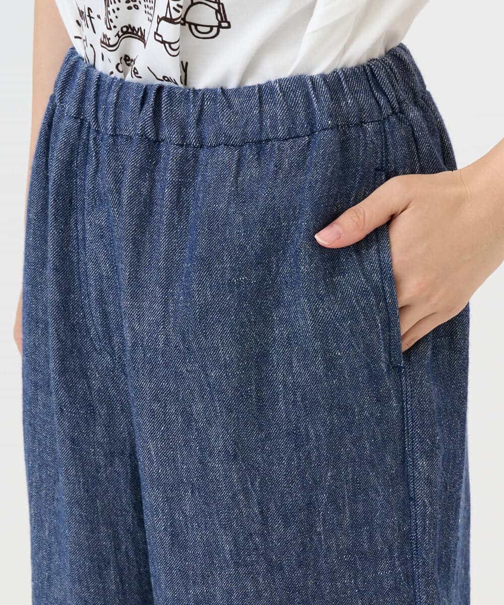 NHLGE40330 GIANNI LO GIUDICE(小さいサイズ)(メゾン ドゥ サンク) デニム調リネンパンツ ネイビー