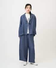 NHLGE40330 GIANNI LO GIUDICE(小さいサイズ)(メゾン ドゥ サンク) デニム調リネンパンツ ネイビー