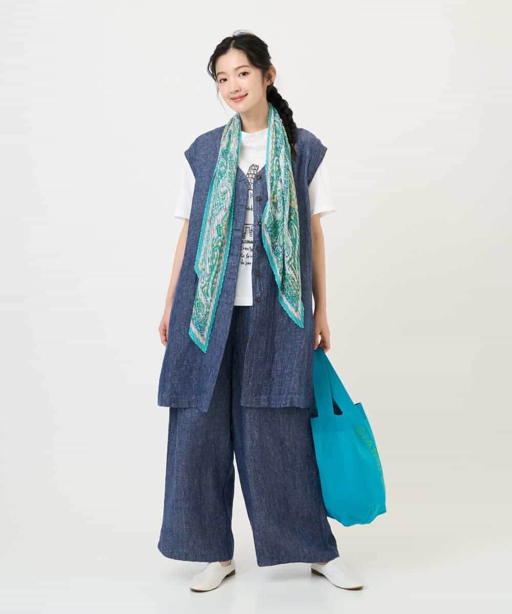 NHLGE40330 GIANNI LO GIUDICE(小さいサイズ)(メゾン ドゥ サンク) デニム調リネンパンツ ネイビー