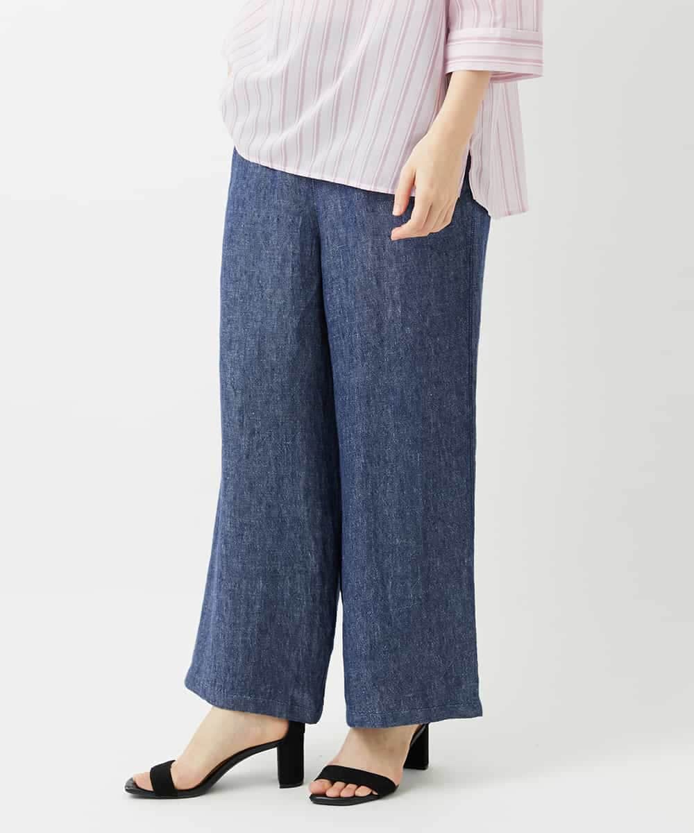 NHLGE40330 GIANNI LO GIUDICE(小さいサイズ)(メゾン ドゥ サンク) [セットアップ対応]デニム調リネンパンツ ベージュ