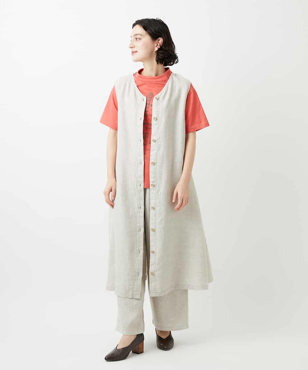 NHLGE40330 GIANNI LO GIUDICE(小さいサイズ)(メゾン ドゥ サンク) [セットアップ対応]デニム調リネンパンツ ベージュ