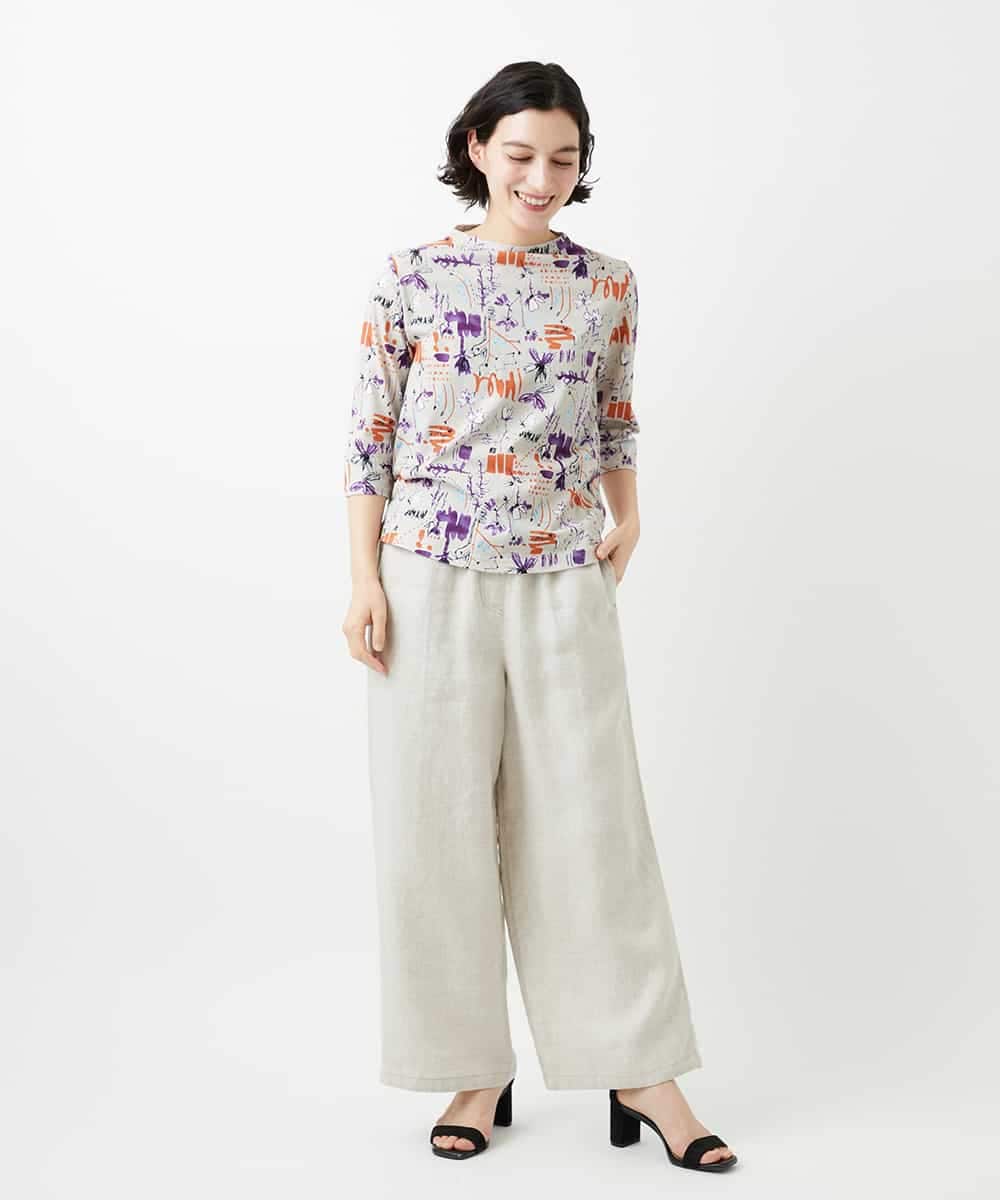 NHLGE40330 GIANNI LO GIUDICE(小さいサイズ)(メゾン ドゥ サンク) [セットアップ対応]デニム調リネンパンツ ベージュ