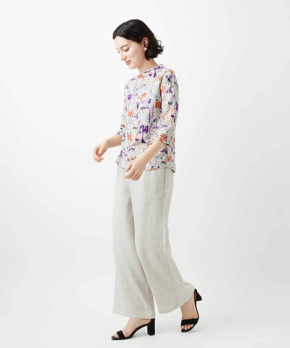 NHLGE40330 GIANNI LO GIUDICE(小さいサイズ)(メゾン ドゥ サンク) [セットアップ対応]デニム調リネンパンツ ベージュ