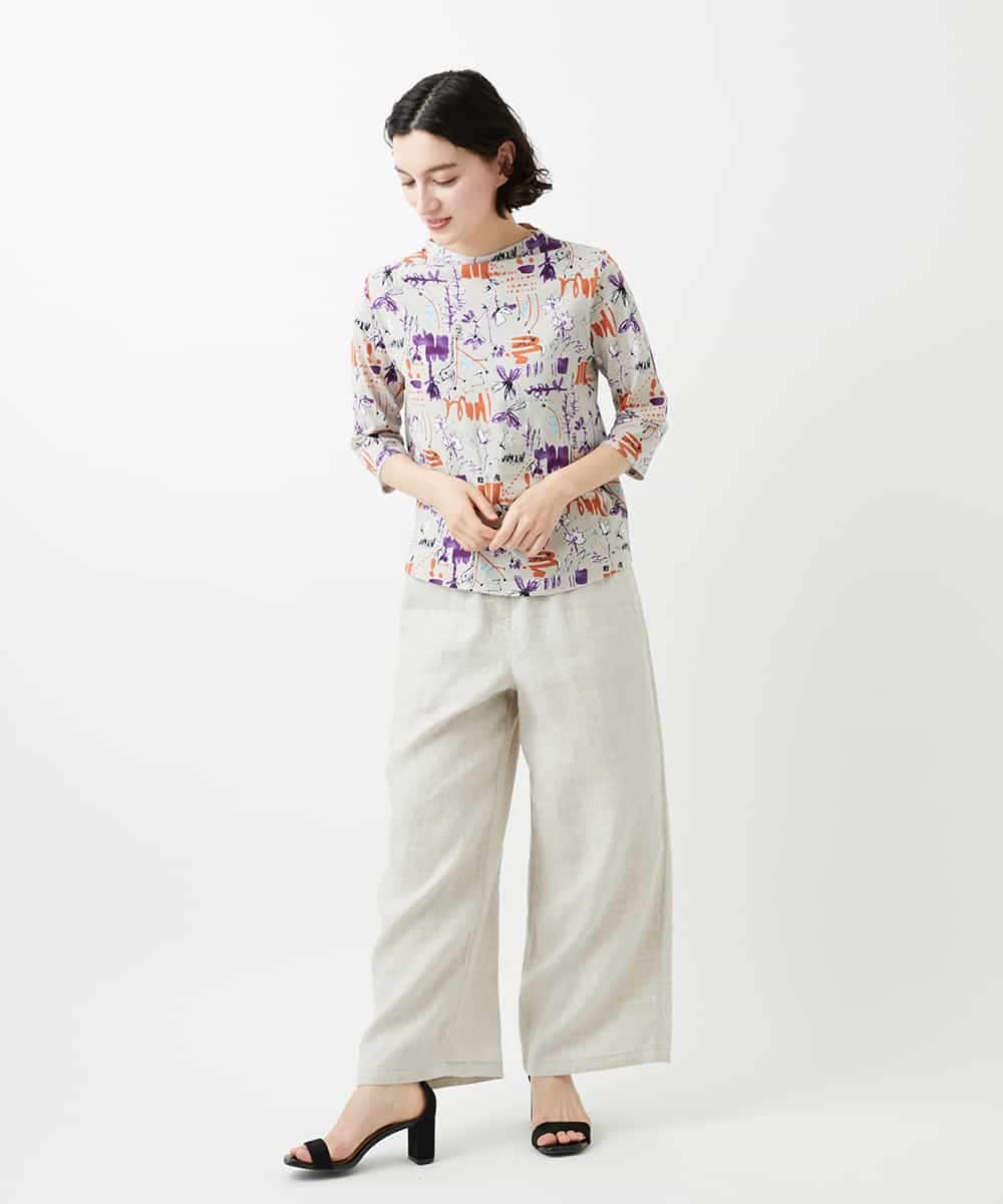 NHLGE40330 GIANNI LO GIUDICE(小さいサイズ)(メゾン ドゥ サンク) [セットアップ対応]デニム調リネンパンツ ベージュ