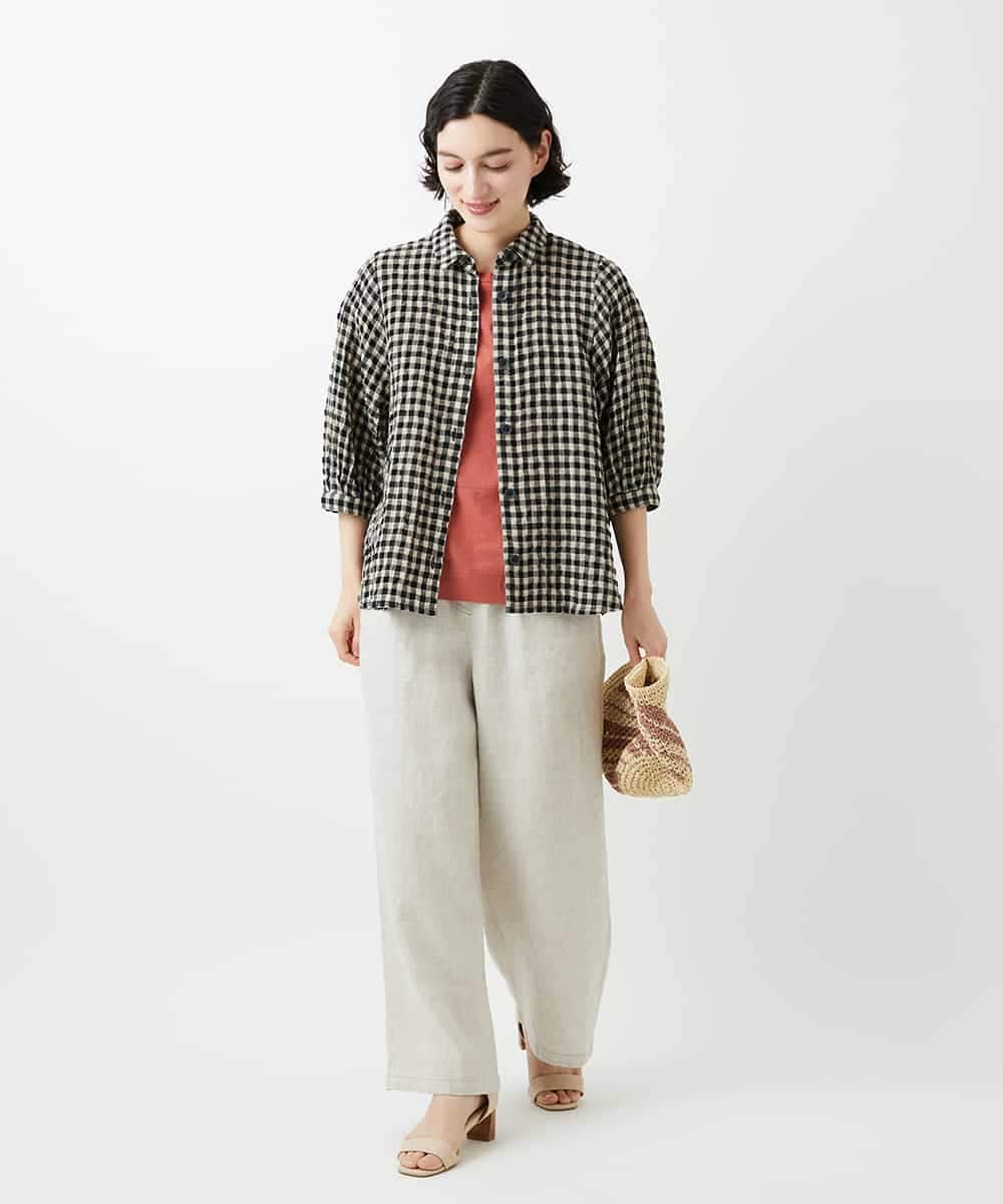 NHLGE40330 GIANNI LO GIUDICE(小さいサイズ)(メゾン ドゥ サンク) [セットアップ対応]デニム調リネンパンツ ベージュ