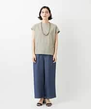 NHLGE40330 GIANNI LO GIUDICE(小さいサイズ)(メゾン ドゥ サンク) [セットアップ対応]デニム調リネンパンツ ベージュ