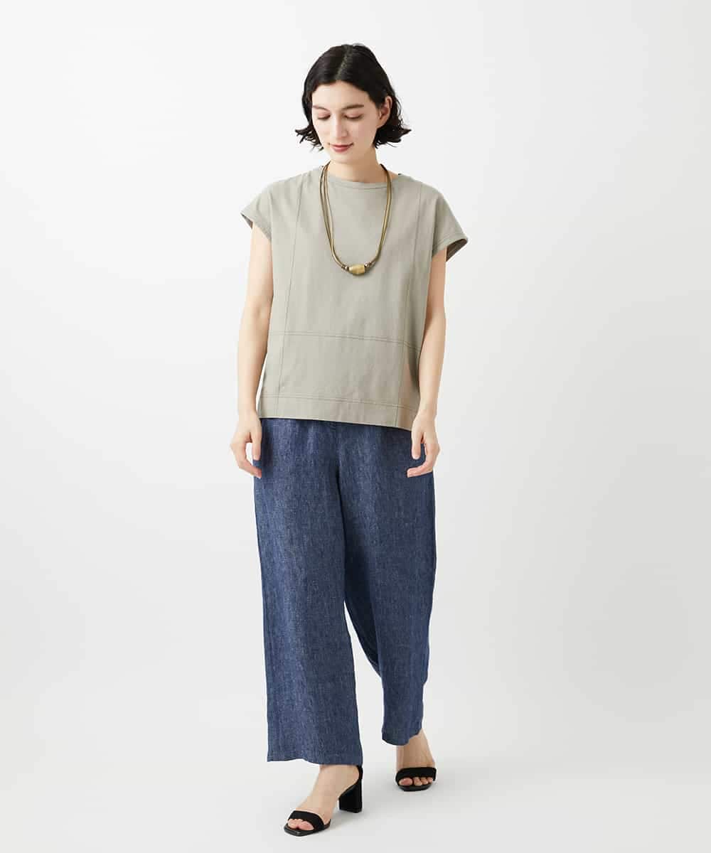 NHLGE40330 GIANNI LO GIUDICE(小さいサイズ)(メゾン ドゥ サンク) [セットアップ対応]デニム調リネンパンツ ベージュ