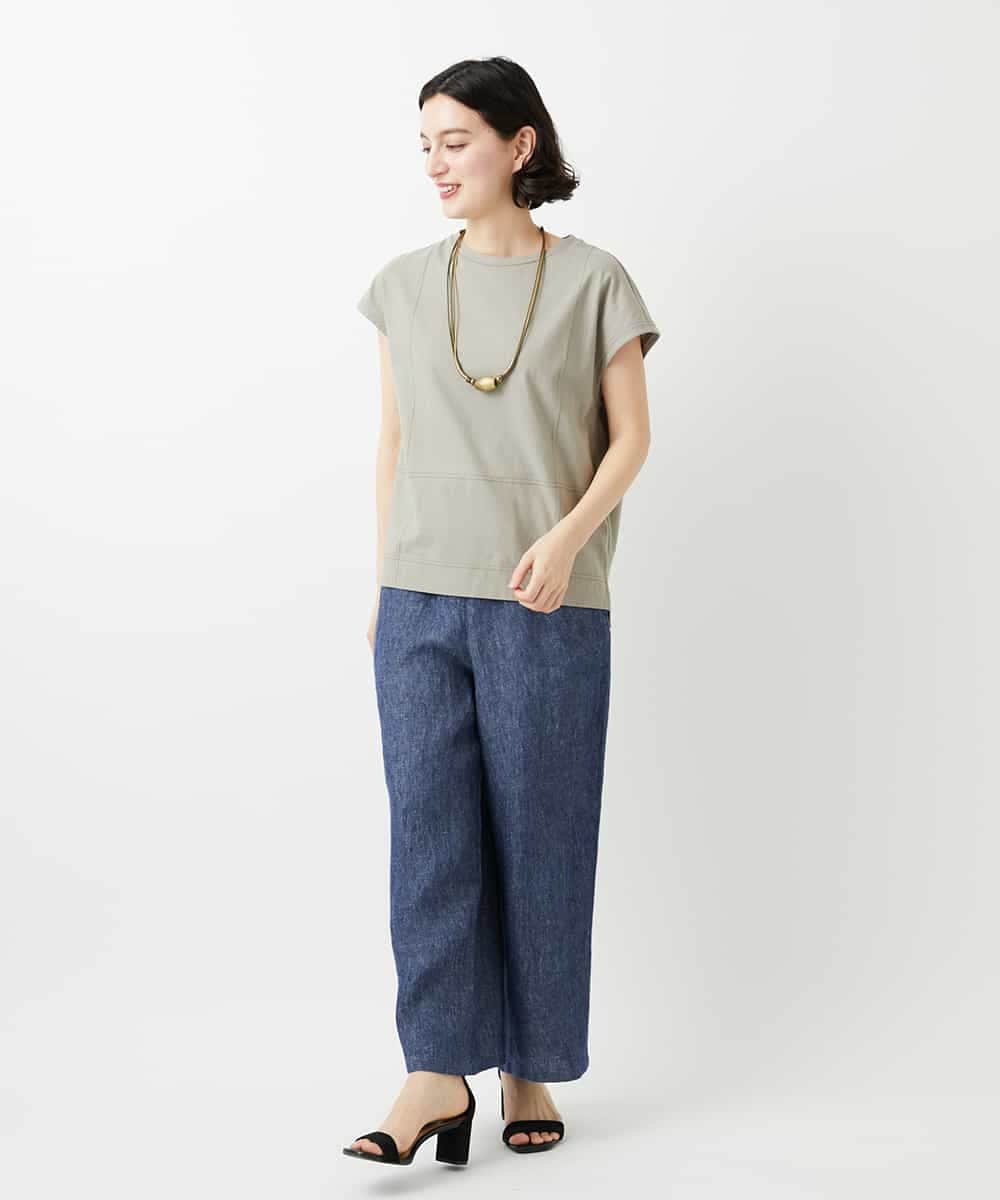 NHLGE40330 GIANNI LO GIUDICE(小さいサイズ)(メゾン ドゥ サンク) [セットアップ対応]デニム調リネンパンツ ベージュ