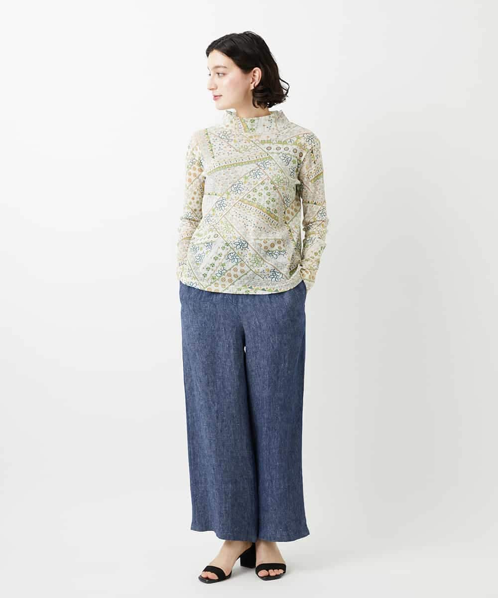 NHLGE40330 GIANNI LO GIUDICE(小さいサイズ)(メゾン ドゥ サンク) [セットアップ対応]デニム調リネンパンツ ベージュ