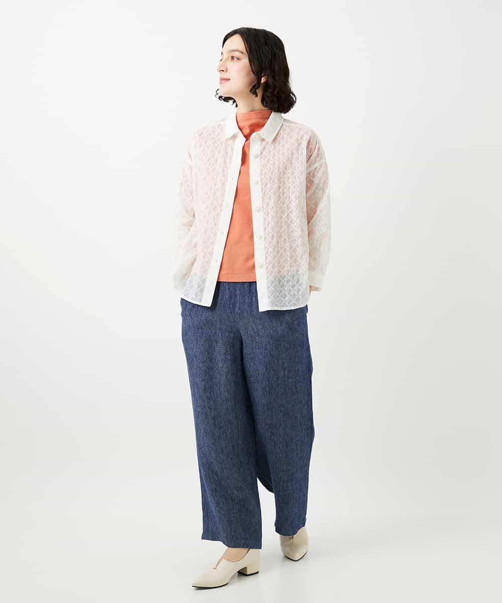 NHLGE40330 GIANNI LO GIUDICE(小さいサイズ)(メゾン ドゥ サンク) [セットアップ対応]デニム調リネンパンツ ベージュ