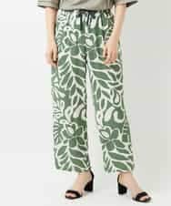 NHLGE41300 GIANNI LO GIUDICE(小さいサイズ)(メゾン ドゥ サンク) [日本製]ポタニカルフラワープリントパンツ グリーン