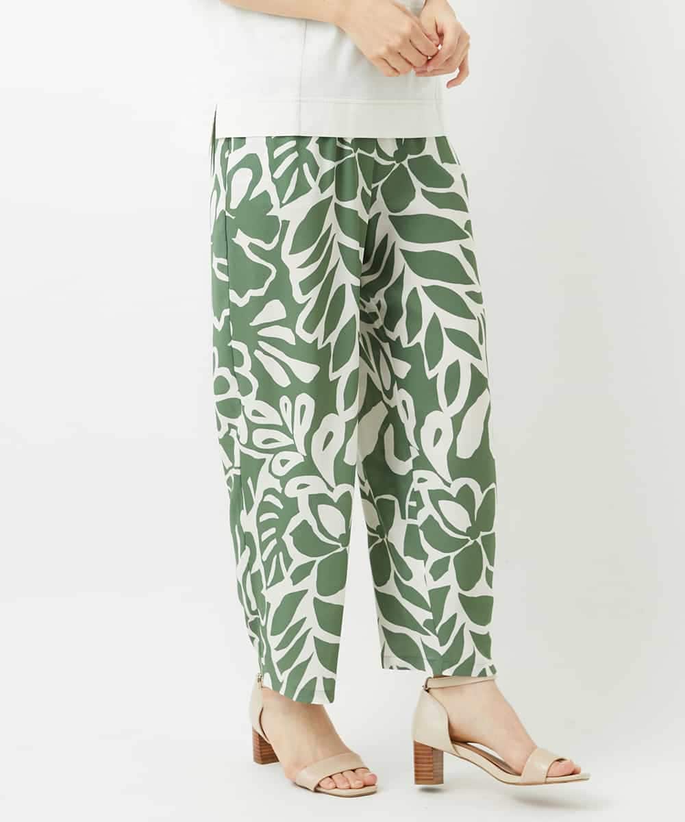 NHLGE41300 GIANNI LO GIUDICE(小さいサイズ)(メゾン ドゥ サンク) [日本製]ポタニカルフラワープリントパンツ グリーン