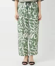 NHLGE41300 GIANNI LO GIUDICE(小さいサイズ)(メゾン ドゥ サンク) [日本製]ポタニカルフラワープリントパンツ グリーン