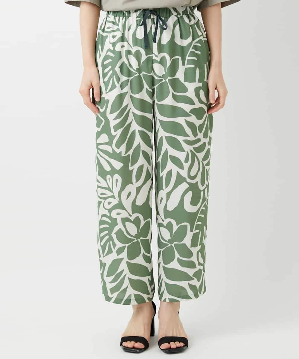 NHLGE41300 GIANNI LO GIUDICE(小さいサイズ)(メゾン ドゥ サンク) [日本製]ポタニカルフラワープリントパンツ グリーン