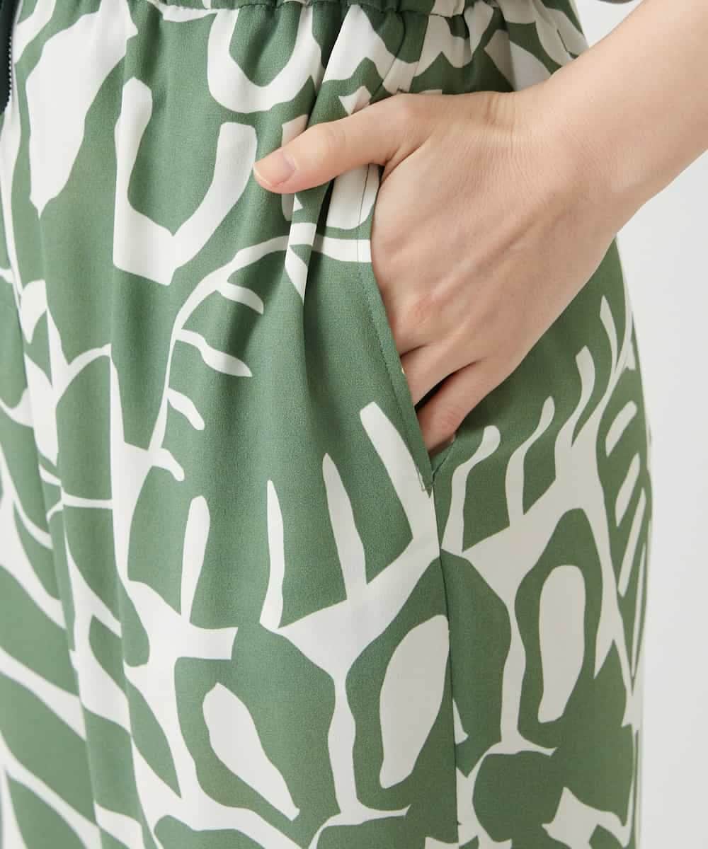 NHLGE41300 GIANNI LO GIUDICE(小さいサイズ)(メゾン ドゥ サンク) [日本製]ポタニカルフラワープリントパンツ グリーン