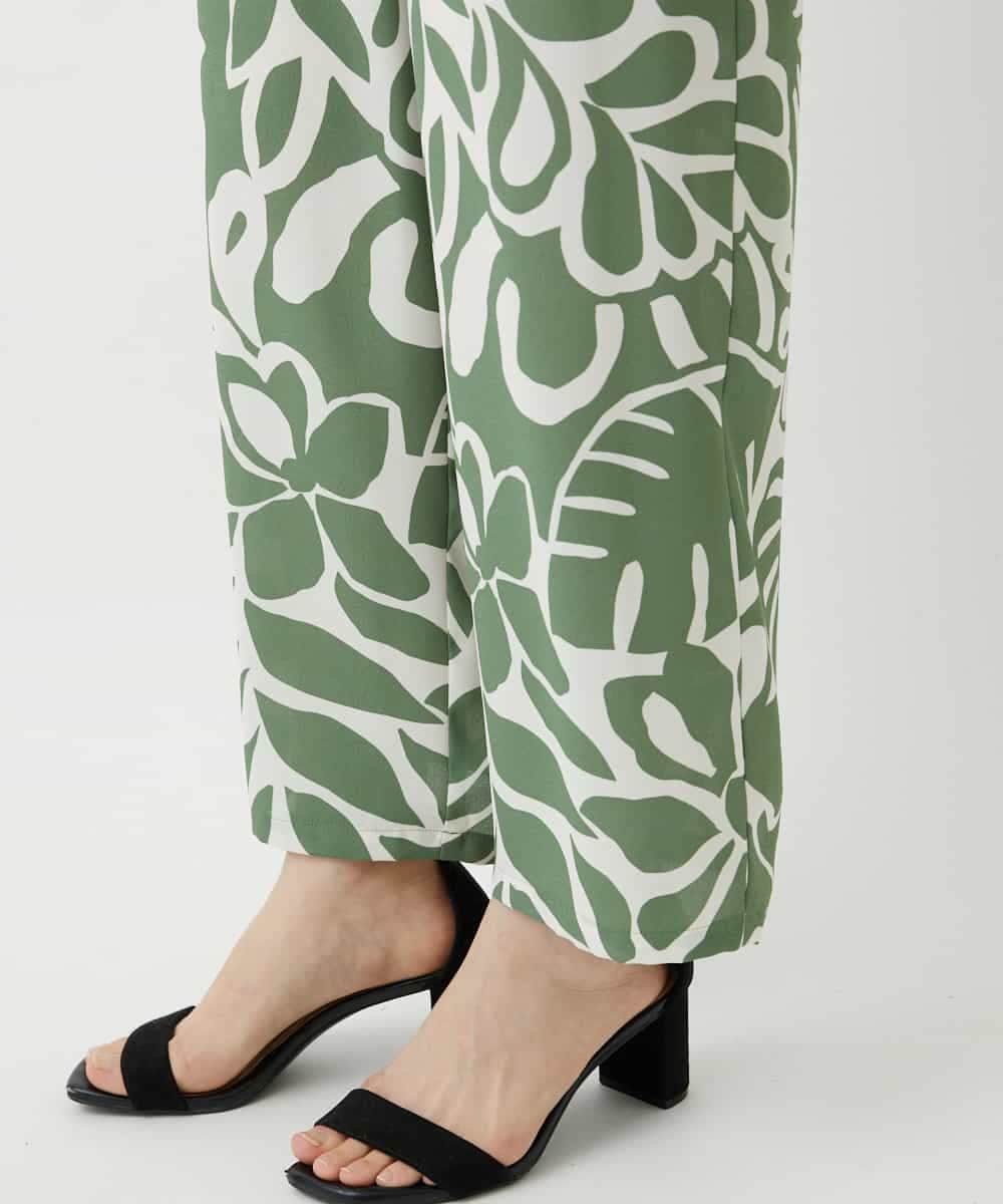 NHLGE41300 GIANNI LO GIUDICE(小さいサイズ)(メゾン ドゥ サンク) [日本製]ポタニカルフラワープリントパンツ グリーン