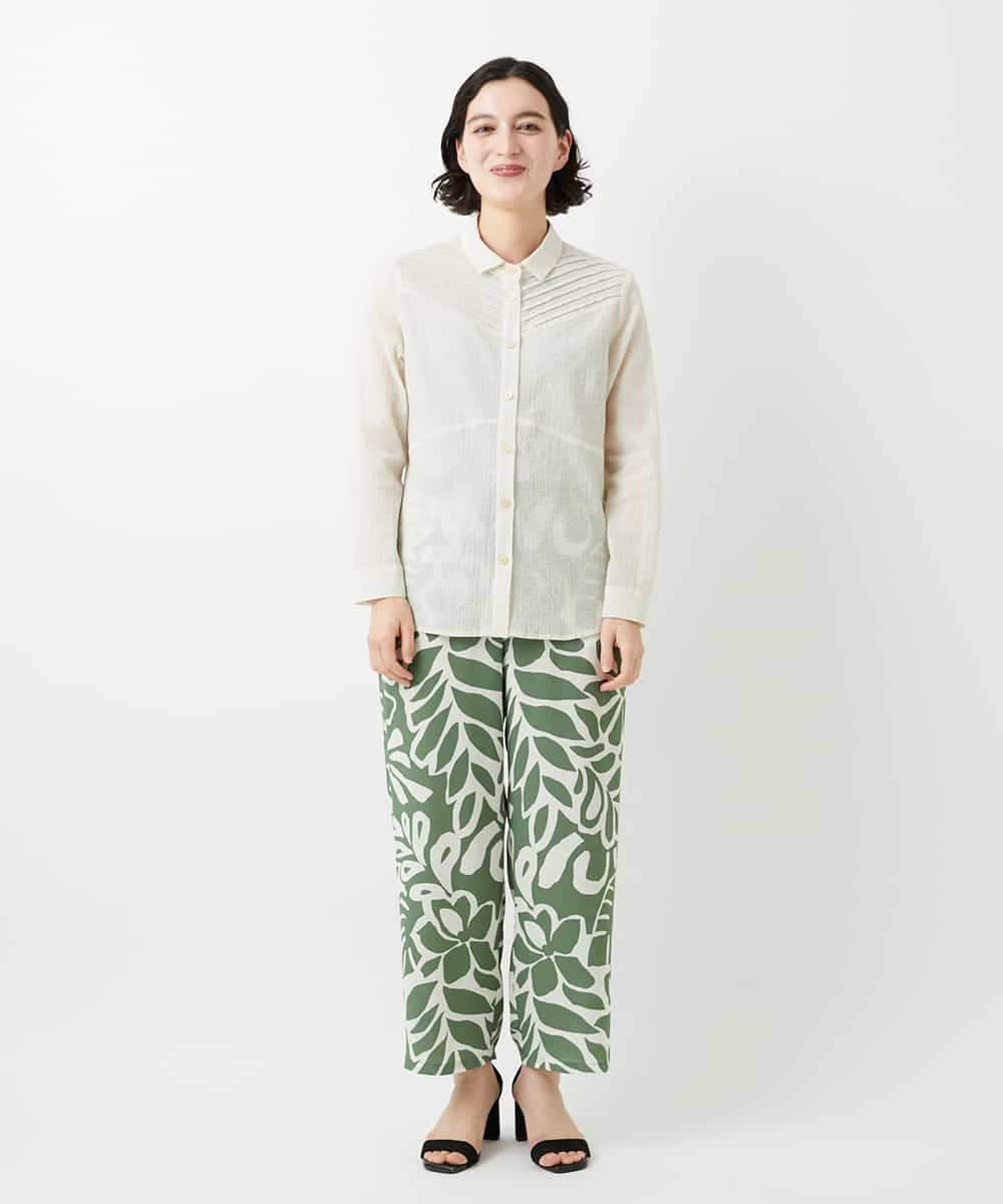 NHLGE41300 GIANNI LO GIUDICE(小さいサイズ)(メゾン ドゥ サンク) [日本製]ポタニカルフラワープリントパンツ グリーン