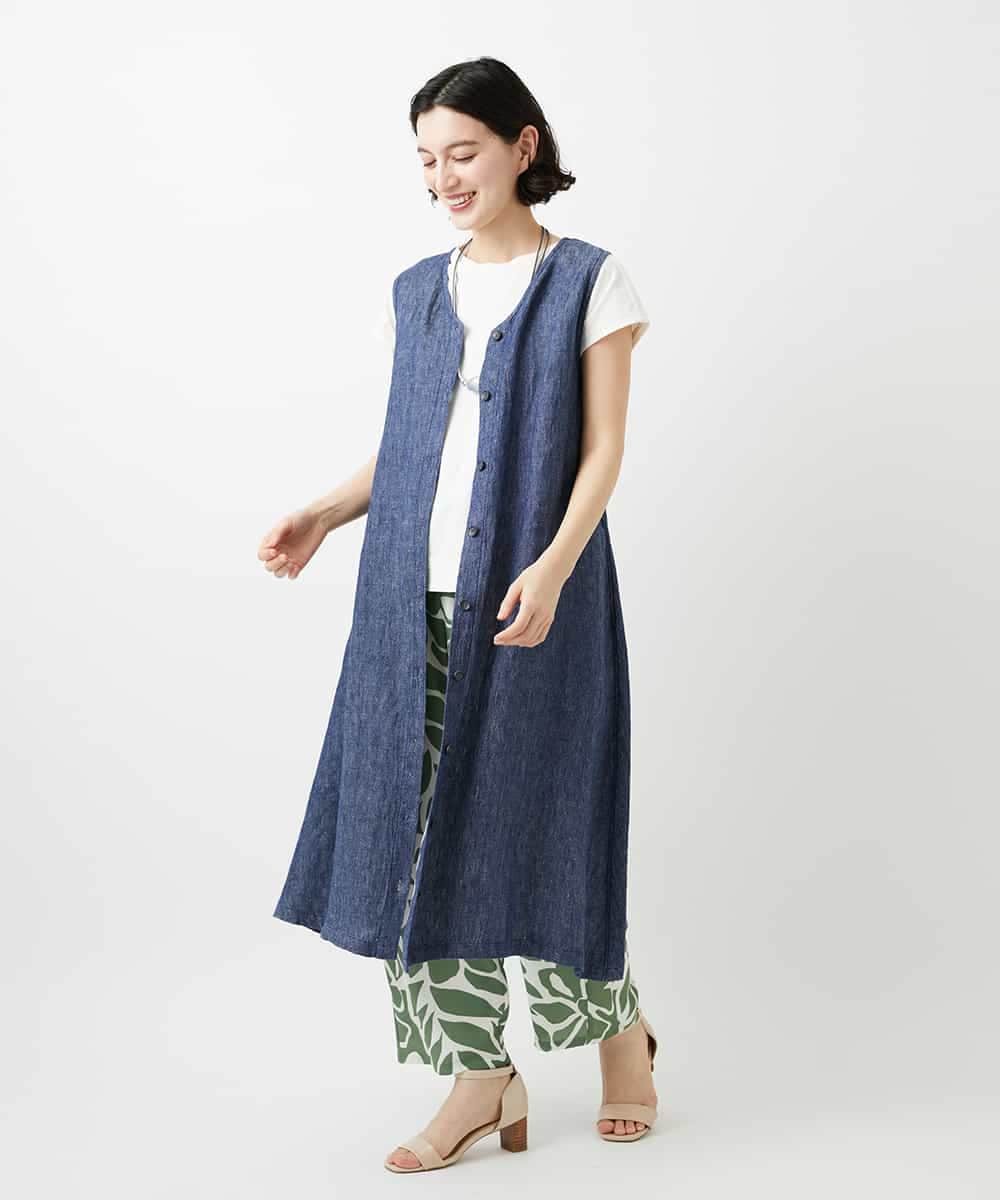 NHLGE41300 GIANNI LO GIUDICE(小さいサイズ)(メゾン ドゥ サンク) [日本製]ポタニカルフラワープリントパンツ グリーン