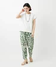 NHLGE41300 GIANNI LO GIUDICE(小さいサイズ)(メゾン ドゥ サンク) [日本製]ポタニカルフラワープリントパンツ グリーン