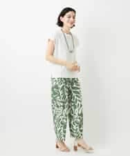 NHLGE41300 GIANNI LO GIUDICE(小さいサイズ)(メゾン ドゥ サンク) [日本製]ポタニカルフラワープリントパンツ グリーン