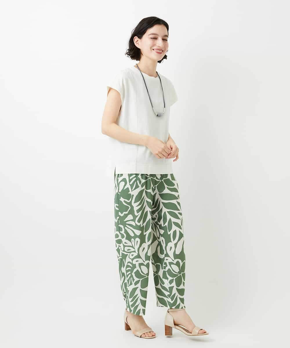 NHLGE41300 GIANNI LO GIUDICE(小さいサイズ)(メゾン ドゥ サンク) [日本製]ポタニカルフラワープリントパンツ グリーン