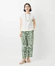 NHLGE41300 GIANNI LO GIUDICE(小さいサイズ)(メゾン ドゥ サンク) [日本製]ポタニカルフラワープリントパンツ グリーン