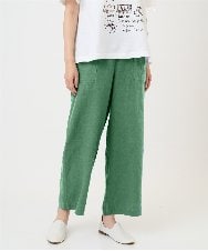 NHLGE43250 GIANNI LO GIUDICE(小さいサイズ)(メゾン ドゥ サンク) カラーリネン製品洗いパンツ グリーン