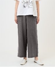 NHLGE43250 GIANNI LO GIUDICE(小さいサイズ)(メゾン ドゥ サンク) カラーリネン製品洗いパンツ ダークグレー