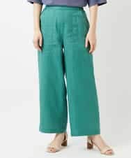 NHLGE43250 GIANNI LO GIUDICE(小さいサイズ)(メゾン ドゥ サンク) カラーリネン製品洗いパンツ グリーン