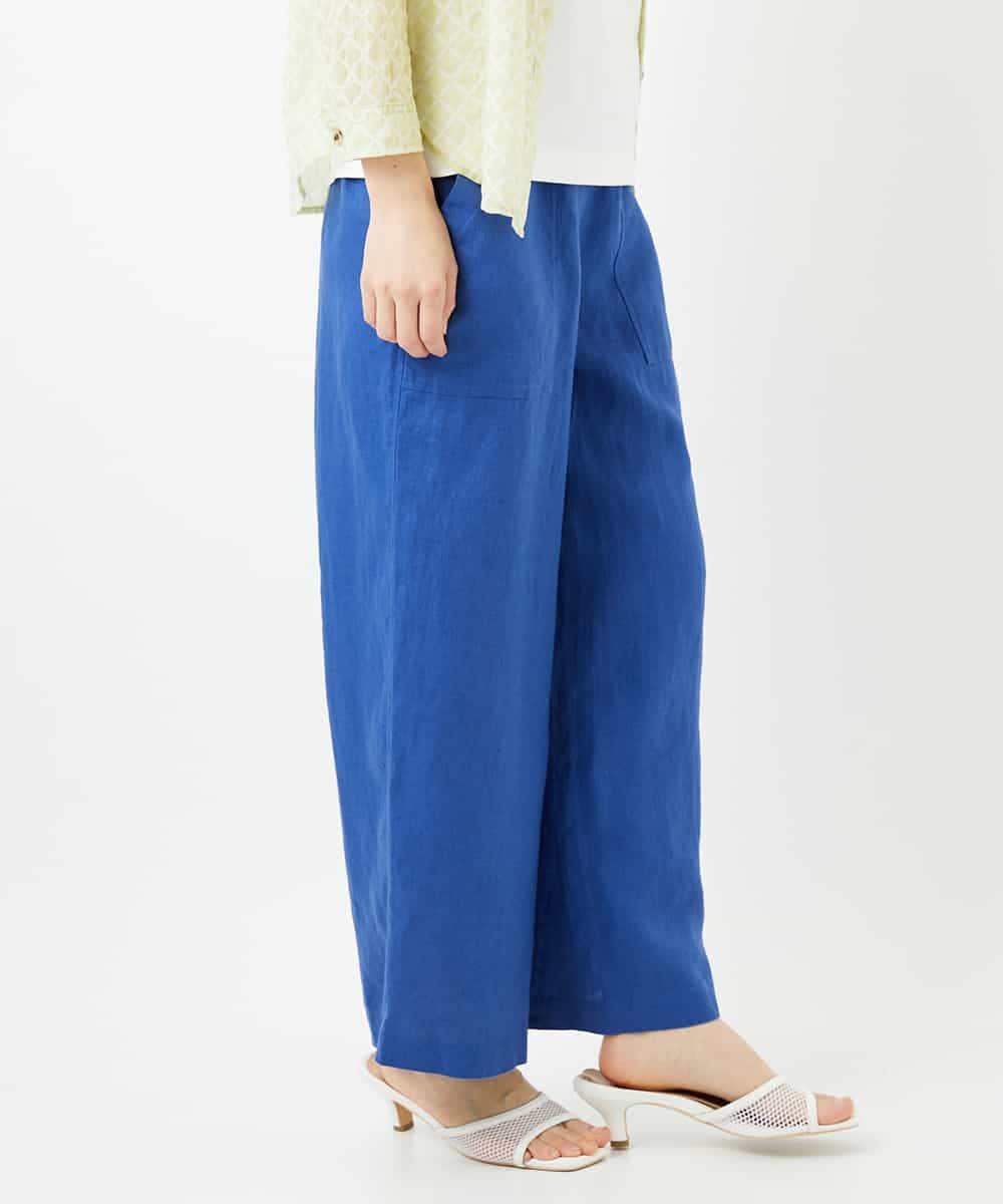 NHLGE43250 GIANNI LO GIUDICE(小さいサイズ)(メゾン ドゥ サンク) カラーリネン製品洗いパンツ グリーン