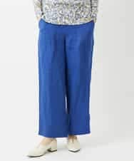 NHLGE43250 GIANNI LO GIUDICE(小さいサイズ)(メゾン ドゥ サンク) カラーリネン製品洗いパンツ グリーン