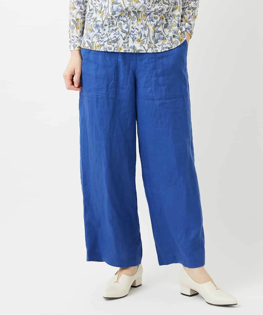 NHLGE43250 GIANNI LO GIUDICE(小さいサイズ)(メゾン ドゥ サンク) カラーリネン製品洗いパンツ グリーン