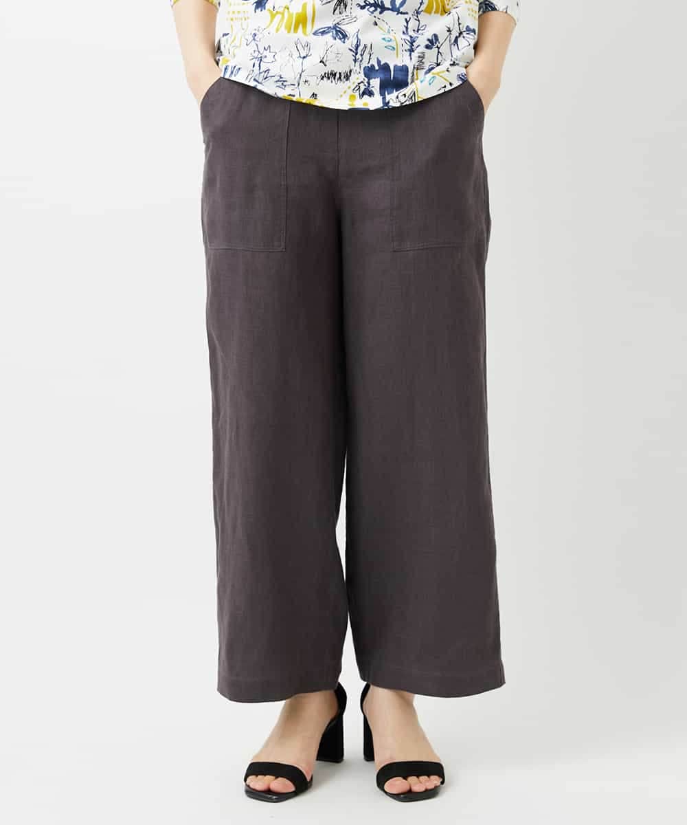 NHLGE43250 GIANNI LO GIUDICE(小さいサイズ)(メゾン ドゥ サンク) カラーリネン製品洗いパンツ グリーン