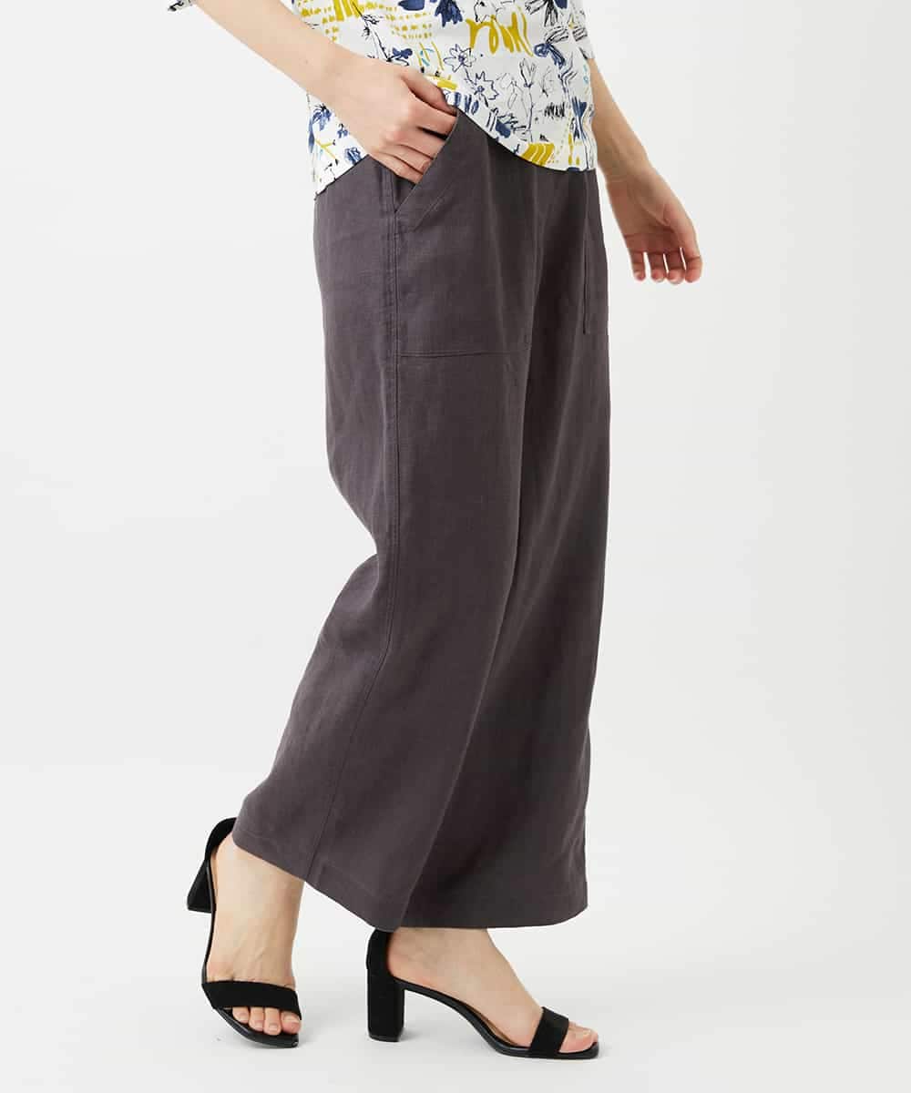 NHLGE43250 GIANNI LO GIUDICE(小さいサイズ)(メゾン ドゥ サンク) カラーリネン製品洗いパンツ グリーン