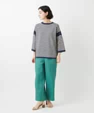 NHLGE43250 GIANNI LO GIUDICE(小さいサイズ)(メゾン ドゥ サンク) カラーリネン製品洗いパンツ グリーン