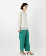 NHLGE43250 GIANNI LO GIUDICE(小さいサイズ)(メゾン ドゥ サンク) カラーリネン製品洗いパンツ グリーン