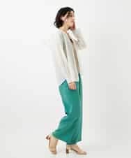 NHLGE43250 GIANNI LO GIUDICE(小さいサイズ)(メゾン ドゥ サンク) カラーリネン製品洗いパンツ グリーン