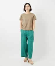 NHLGE43250 GIANNI LO GIUDICE(小さいサイズ)(メゾン ドゥ サンク) カラーリネン製品洗いパンツ グリーン